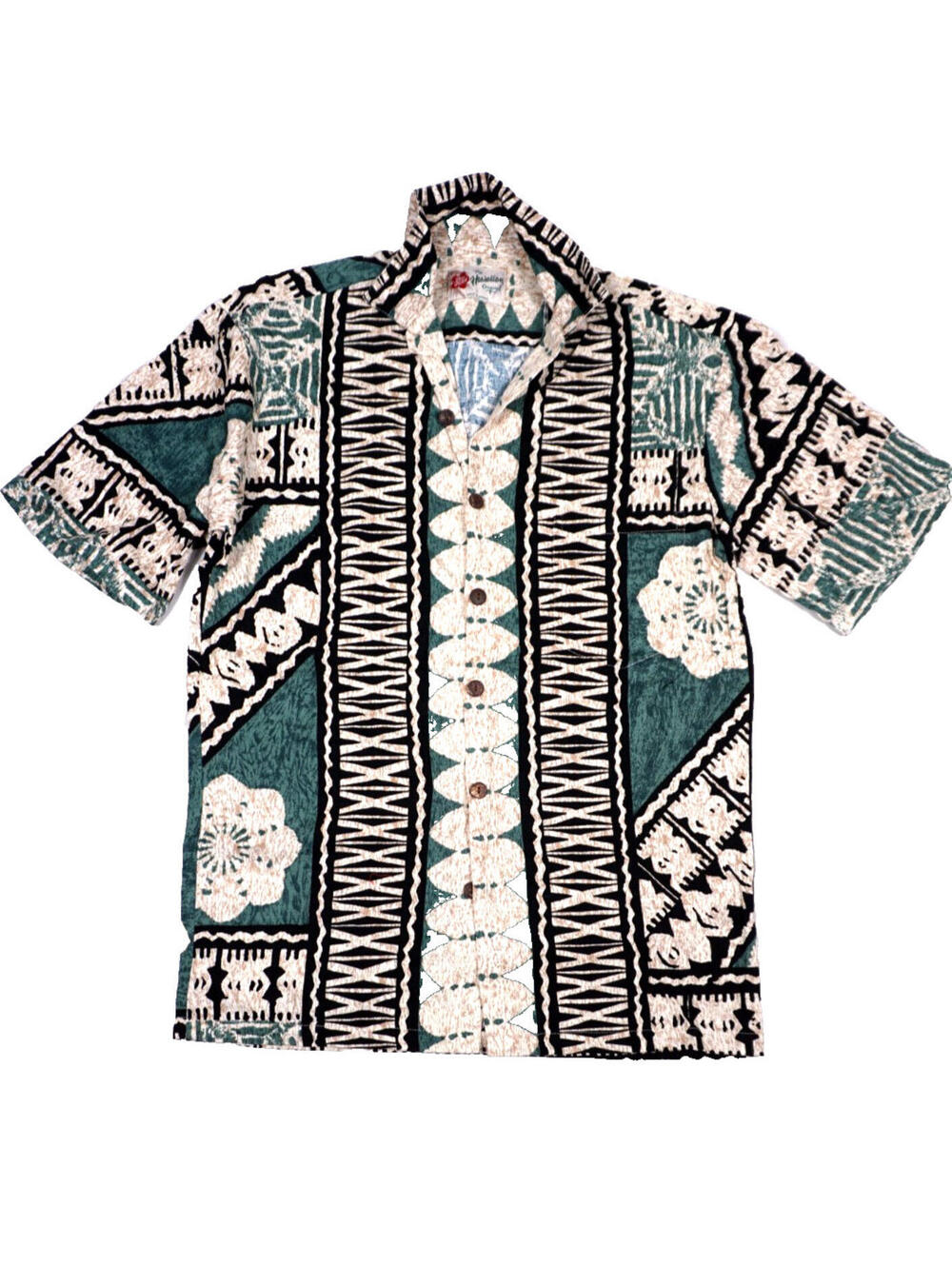 Vintage Hilo Hattie Hawaiian Shirt Mens Small Floral Aloha Beach Vacation Green
